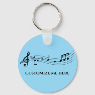 Chaveiro Música Personalizada de Banda de Notas Musicais ou
