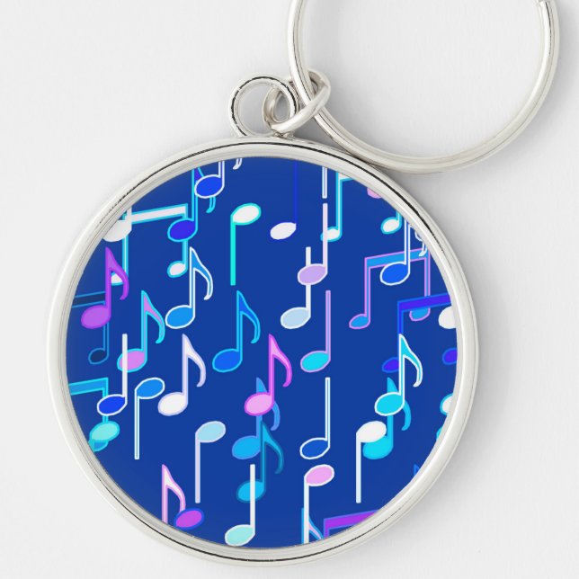 Chaveiro Musical Notes impressão - indigo azul, multi (Frente)