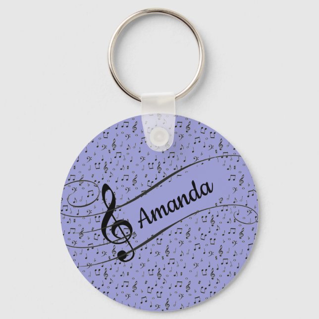 Chaveiro Musical Preto personalizado   (Frente)