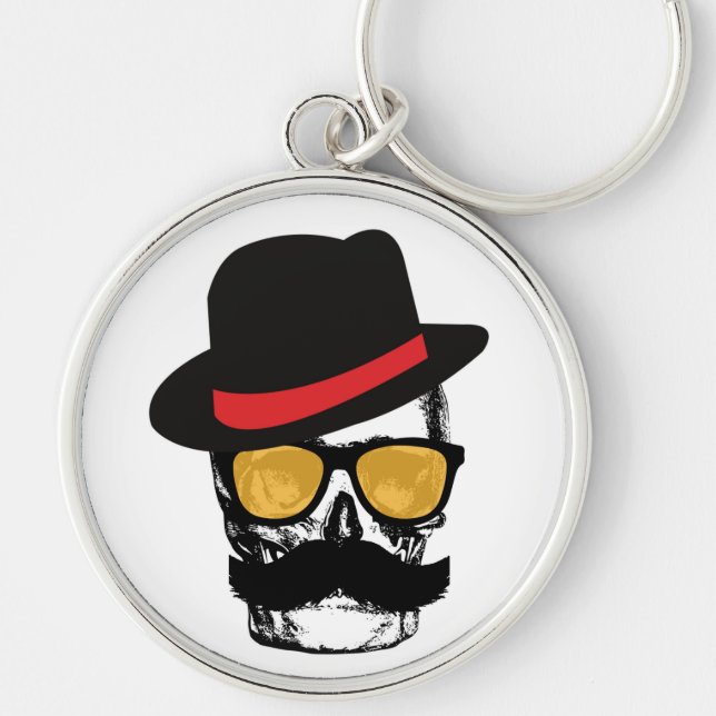 Chaveiro Mustach calavera com estilo (Frente)