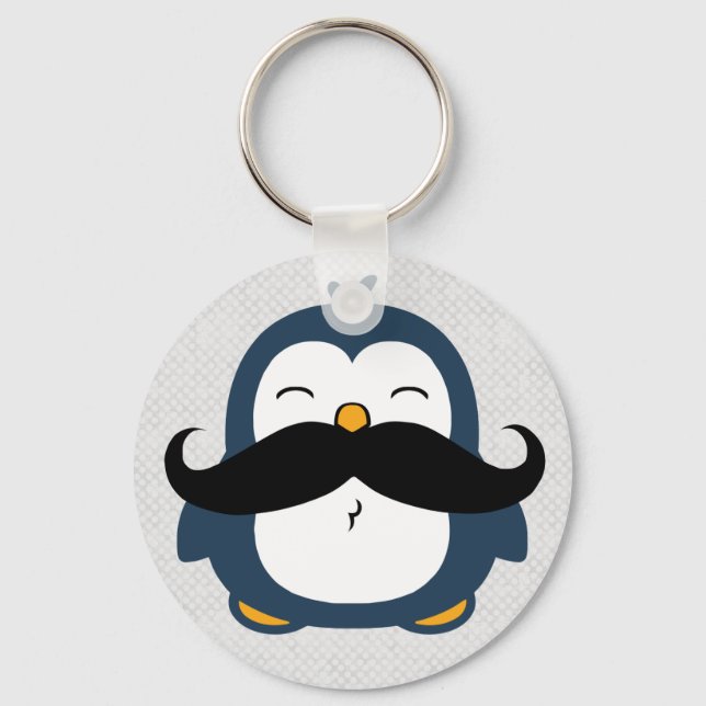 Chaveiro Mustache Penguin (Frente)