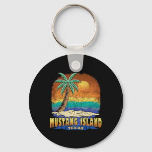 Chaveiro Mustang Island Texas Vintage angustiou Souvenir