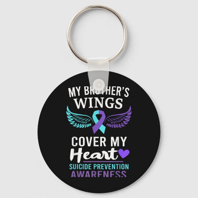 Chaveiro My Brothers Wings Cover Heart Suicide Awareness R  (Frente)
