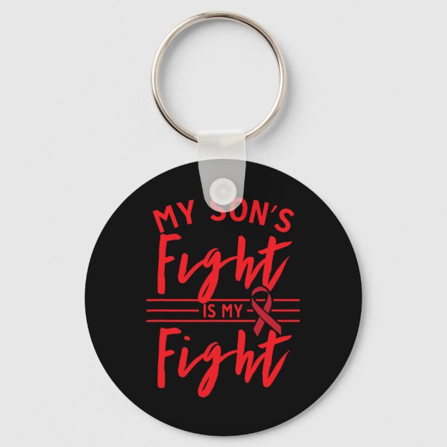 Chaveiro My Son's Fight Is My Fight Blood Cancer Awareness  (Frente)