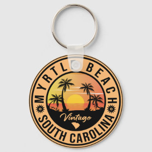 Chaveiro Myrtle Beach South Carolina Retro Sunset Souvenir