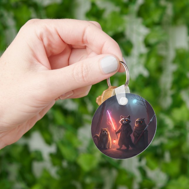 Chaveiro Mystical Forest Battle Animals Art (Mão)