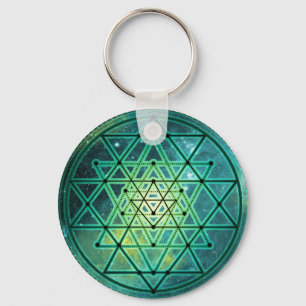 Chaveiro Mystical Green Sri Yantra