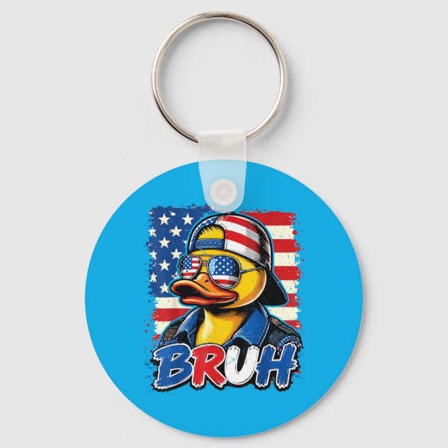 Chaveiro N Boy Bro 4th July Rubber Duck Patriotic Aamerican (Frente)