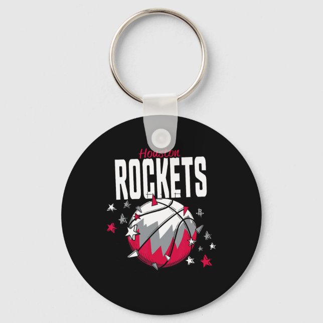 Chaveiro N Houston Rockets Esboço Estrelas Doodle  (Frente)