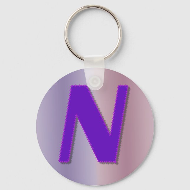 Chaveiro N monograma roxo (Frente)