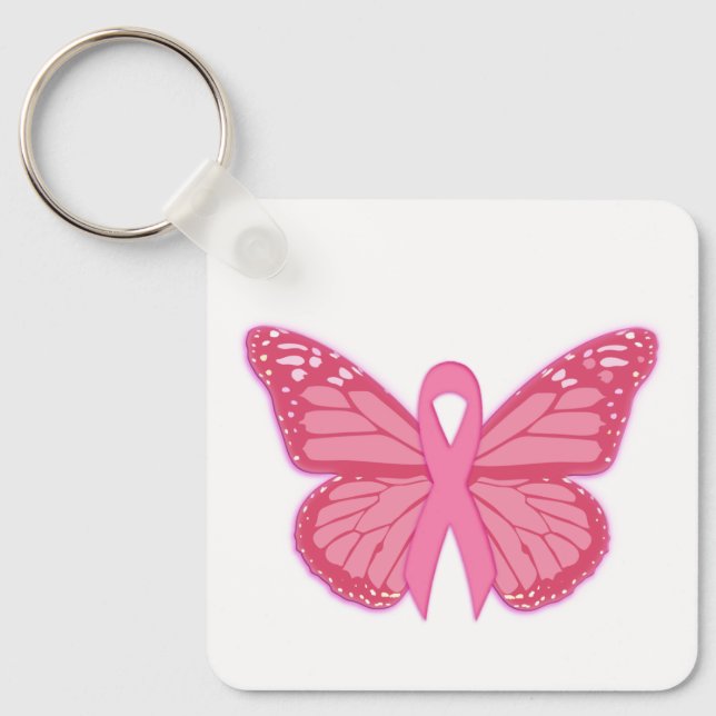 Chaveiro Na Borboleta Rosa (Frente)