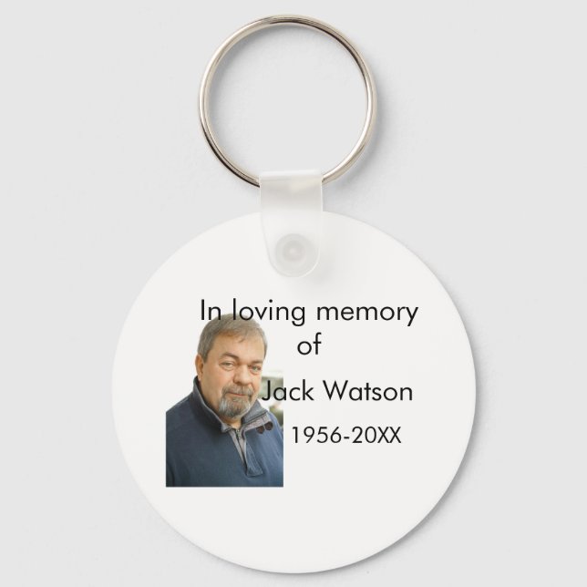 Chaveiro Na memória amorosa do ano do nome, foto do funeral (Frente)