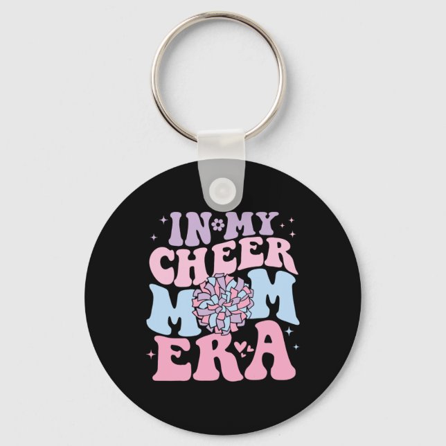 Chaveiro Na Minha Era de Mãe de Cheer Groovy Cheerleading F (Frente)