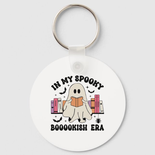 Chaveiro Na Minha Era Spookish Books Ghost Books Halloween  (Frente)