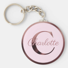 Chaveiro Na moda cor-de-rosa - Letra C, Rosa, Monograma Met