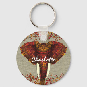 Chaveiro Na moda de Cores Russas do Ornamentado Elefante