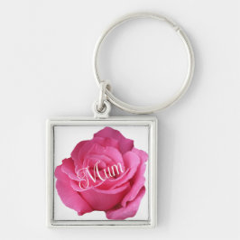 Chaveiro Na moda floral rosa-rosa-bonito feliz dia de as mã