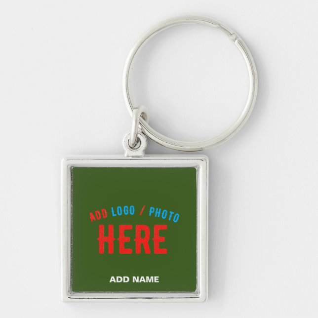 CHAVEIRO NA MODA MODERNA FLORESTA PERSONALIZADA VERDE MARCA (Frente)