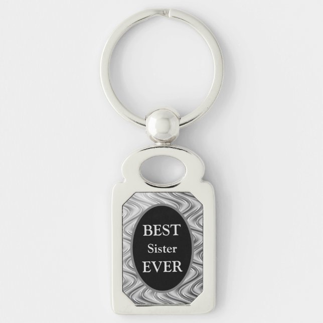 Chaveiro Na moda Silver Best Sister Ever design (Frente)