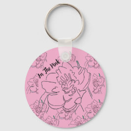 Chaveiro Na Pulseira de Chaves Peônias Rosa