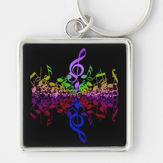 Chaveiro Nada, Mas Treble Rainbow Music Nota a Cadeia-Chave (Frente)