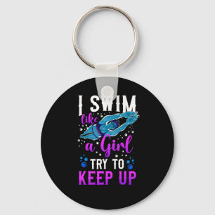 Chaveiro Nadador Eu Sei Que Natação Como Uma Garota Tentand