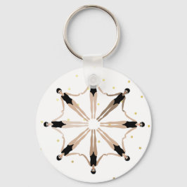 Chaveiro Nadadores Sincronizados Modernos Pontos Dourados