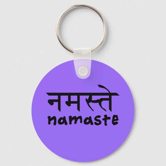 Chaveiro Namaste em inglês e hindi (Frente)