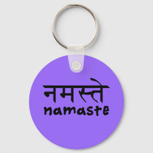 Chaveiro Namaste em inglês e no Hindi