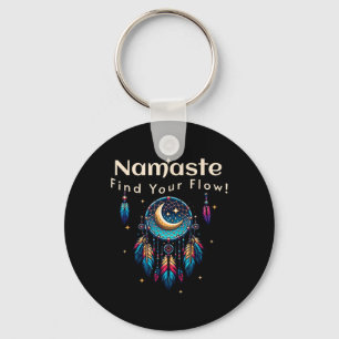 Chaveiro Namaste Encontre Seu Fluxo Lua Crescente Apanhador