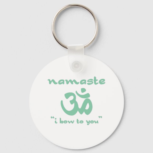 Chaveiro Namaste - Eu arco a você (em verde) (Frente)