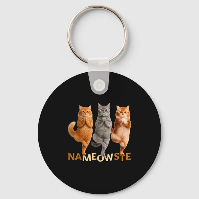 Chaveiro Nameowste Yoga Cat  (Frente)