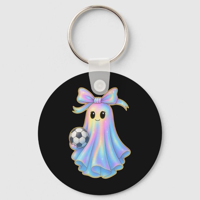 Chaveiro Namorada Fantasma de Futebol Fofa Pastel Halloween (Frente)