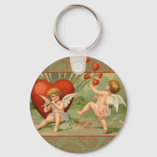 Chaveiro Namorados Cupidos Adoram Vintagem Antiquada