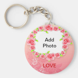 Chaveiro Namorados de Rosas Rosa Adicionar Sua Foto