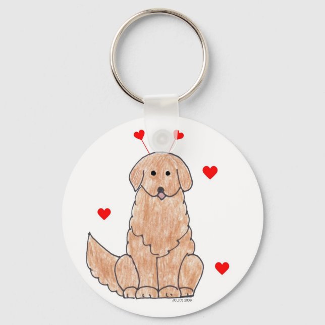 Chaveiro Namorados Retriever do ouro (Frente)