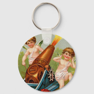 Chaveiro Namorados Vintage com Canhão do Coração