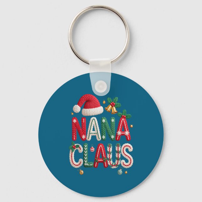 Chaveiro Nana Claus Santa Claus Grandma Family Matching Chr (Frente)