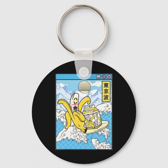 Chaveiro Nana Com Caixa De Leite Surfando Ondas Do Japão Ka (Frente)