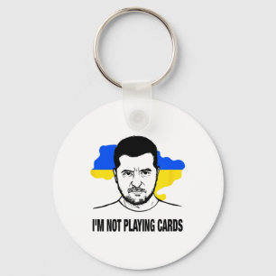 Chaveiro Não Estou Jogando Cartas Zelensky Bandeira Ucrania