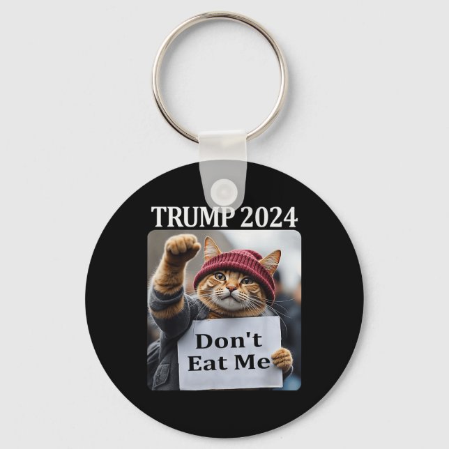 Chaveiro Não me coma gatos para Trump 2024 (Frente)