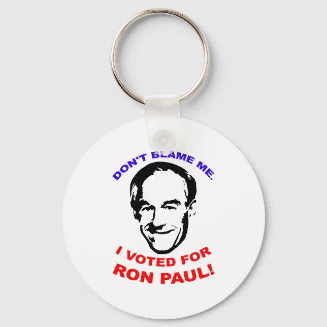 Chaveiro Não me culpem, votei em Ron Paul! (Frente)