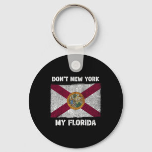 Chaveiro Não Nova York Meu Fl Bandeira Da Flórida Sol Local