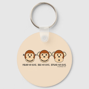 Chaveiro Não ouça nenhum macaco do mau