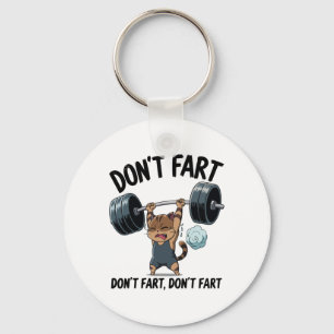 Chaveiro Não Peide Desenho Engraçado Academia Fitness Gato