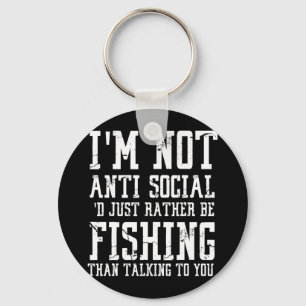 Chaveiro Não sou antissocial, só prefiro estar pescando do