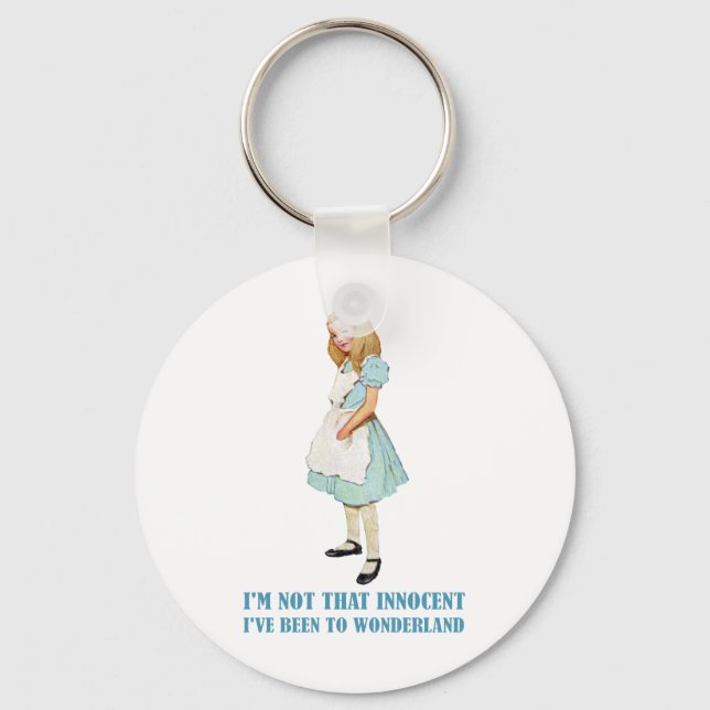 Chaveiro Não sou tão inocente. Estive em Wonderland. (Frente)