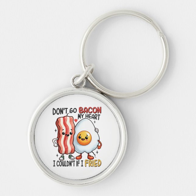 Chaveiro Não Vá Bacon Meu Coração (Frente)