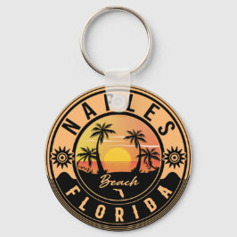 Chaveiro Nápoles Florida Beach Retro Sunset Souvenirs