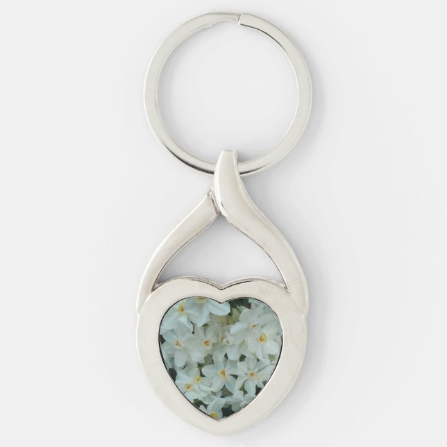 Chaveiro Narciso Branco Delicado de Paperwhite Flores (Frente)